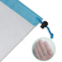 12 stk. genanvendelige net-snor indkøbsposer justerbar polyester snorpose frugt grøntsagsopbevaring net produktindkøbsposer Best