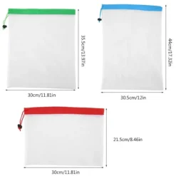 16 stk. genanvendelige vaskbare grøntsags- og frugtposer med opbevaringspose med snørelukning Discount