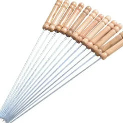 10 stk. grillnåle med træhåndtag grillspyd i rustfrit stål Hot