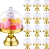 24 stk. guld klare plastik mini kageopsatser med kuppelformede låg, dessert tallerkener med kuppelformede låg til fødselsdag, bryllup, ferie, festart | CDON Online