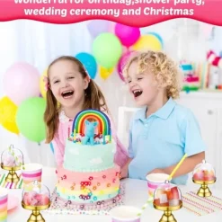 24 stk. guld klare plastik mini kageopsatser med kuppelformede låg, dessert tallerkener med kuppelformede låg til fødselsdag, bryllup, ferie, festart | CDON Online