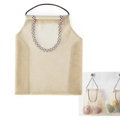 3 stk. hængende netopbevaringsposer til frugt, kartofler, løg, grøntsager, genanvendelige netopbevaringsposer Sale