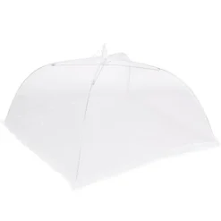 2 stk. husholdningsmadparaply foldbar madopbevaring netovertræk telt køkkentilbehør netkant hvid 43x43cm Best
