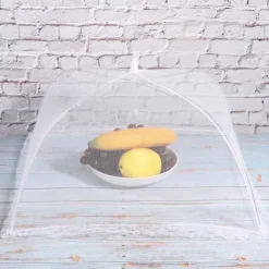 2 stk. husholdningsmadparaply foldbar madopbevaring netovertræk telt køkkentilbehør netkant hvid 43x43cm Best