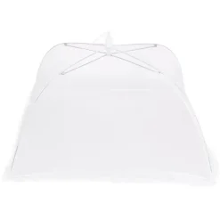 2 stk. husholdningsmadparaply foldbar madopbevaring netovertræk telt køkkentilbehør netkant hvid 43x43cm Best