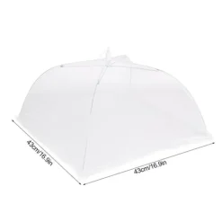 2 stk. husholdningsmadparaply foldbar madopbevaring netovertræk telt køkkentilbehør netkant hvid 43x43cm Best
