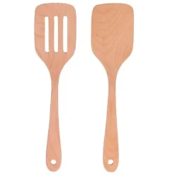 2 stk. Køkken Turner Spatel Sæt Træ Miljøvenlig Højtemperaturbestandig Non Stick køkkenredskaber Hot