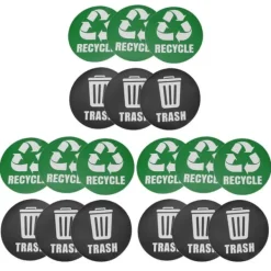 Tilbehør Til Affaldshåndtering>18 stk. miljømærke genbrugsaffaldsklistermærker selvklæbende vandtæt skraldespandekoration