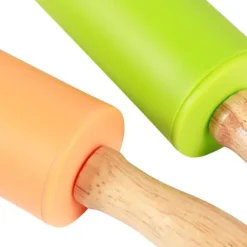 4 stk. mini kagerulle med træhåndtag, non-stick silikone kageruller til hjemmekøkken, bageværktøj til børn Best