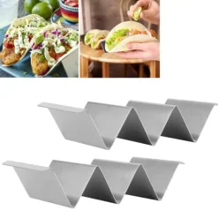 2 stk. opbevaringsstativ til taco-pandekager i rustfrit stål til restaurant, hotel, hjemmekøkken, type 2 Hot