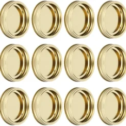 12 stk. rustfri stål delte låg til glas, runde, lækagesikre forseglinger, køkkenudstyr (XH00179 guld) Clearance