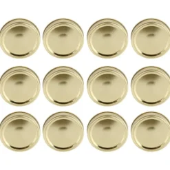 12 stk. rustfri stål delte låg til glas, runde, lækagesikre forseglinger, køkkenudstyr (XH00179 guld) Clearance