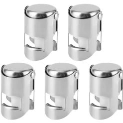 5 stk. rustfrit stål champagneprop vin drikkeflaskepropforsegler til brug i hjemmebarer Clearance