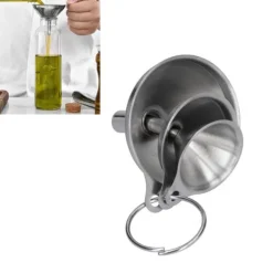 3 stk rustfrit stål tragt påfyldningsflasker Tragt Olie lækker skilletragt integreret væskedispenser med cirkel Hot