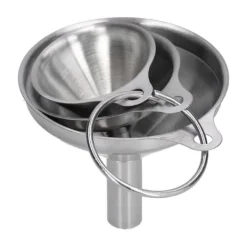 3 stk rustfrit stål tragt påfyldningsflasker Tragt Olie lækker skilletragt integreret væskedispenser med cirkel Hot