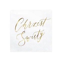 20 stk. servietter Hellig dåb hvide 33x33 | SP33-89-019ME New