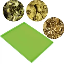 4 stk. silikone dehydratormåtter til fødevarekvalitet, høj temperaturbestandighed, forhindrer fastklæbende frugtdehydratorbakker med kant, grøn Hot