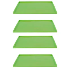 4 stk. silikone dehydratormåtter til fødevarekvalitet, høj temperaturbestandighed, forhindrer fastklæbende frugtdehydratorbakker med kant, grøn Hot