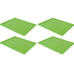 4 stk. silikone dehydratormåtter til fødevarekvalitet, høj temperaturbestandighed, forhindrer fastklæbende frugtdehydratorbakker med kant, grøn Hot