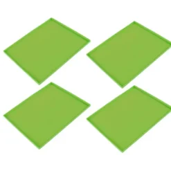 4 stk. silikone dehydratormåtter til fødevarekvalitet, høj temperaturbestandighed, forhindrer fastklæbende frugtdehydratorbakker med kant, grøn Hot