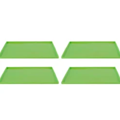 4 stk. silikone dehydratormåtter til fødevarekvalitet, høj temperaturbestandighed, forhindrer fastklæbende frugtdehydratorbakker med kant, grøn Hot