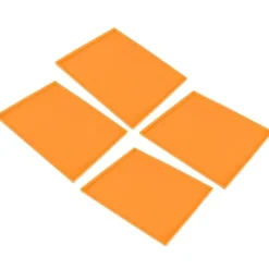 4 stk. silikone dehydratormåtter til fødevarekvalitet, høj temperaturbestandighed, forhindrer fastklæbende frugtdehydratorbakker med kant, orange Clearance