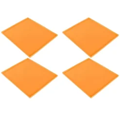 4 stk. silikone dehydratormåtter til fødevarekvalitet, høj temperaturbestandighed, forhindrer fastklæbende frugtdehydratorbakker med kant, orange Clearance