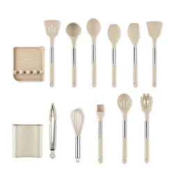 13 stk sæt kogegrej rustfrit stål silikone ske spatel øs køkkengrej sæt