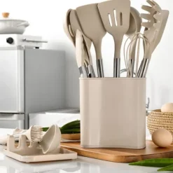 13 stk sæt kogegrej rustfrit stål silikone ske spatel øs køkkengrej sæt