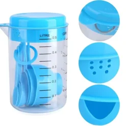 Målebægere & Måleskeer>7 stk. sæt plastik målebægre skeer mål te kaffe køkkenredskab blå