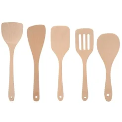 Køkkenudstyrssæt>5 stk. sæt træspatel ske madlavningsværktøj køkkenredskaber til non-stick pande