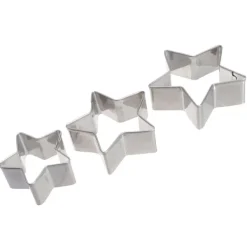 Udstikkere>3 stk. stjerneformede kageudstikkere.