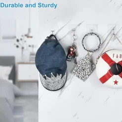 9 stk stærke klæbekroge, selvklæbende vægkroge til ophængning af nøgler, håndklæder, frakker, skadefri vægbeslag til badeværelse, køkken Sale