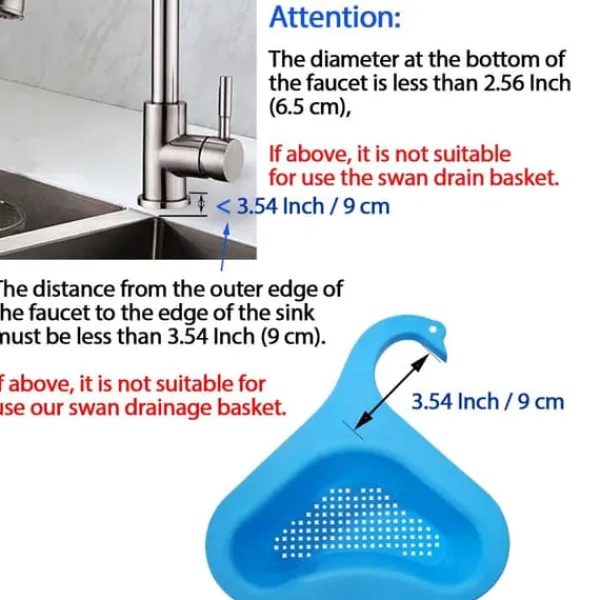 2 stk vask Svaneafløbskurv Vegetabilsk frugtvask Køkken New