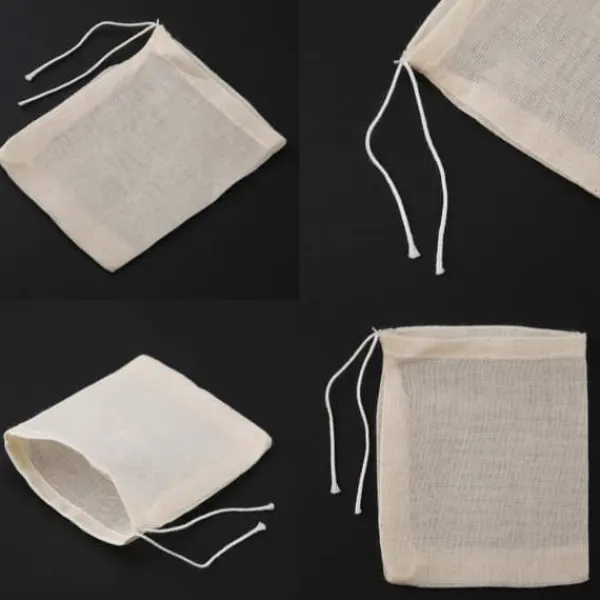 Opbevaringsposer Til Hjemmet>30 stk. 10x15 cm, naturlige ublegede bomuldsposer til krydderier/urter/tebreve, muslinposer til husholdningsartikler