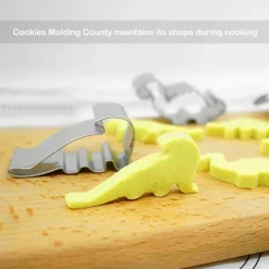 6 stk./sæt dinosaurformet form i rustfrit stål kiksform bageværktøj Clearance