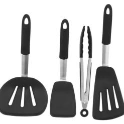 Køkkenudstyrssæt>4 stk./sæt køkkenudstyrssæt innovativt køkken silikone spatel med slids og madtang