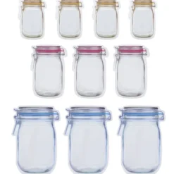 10 stk./sæt multifunktionel bærbar gennemsigtig flaskemønsterforseglingspose til snacks Online