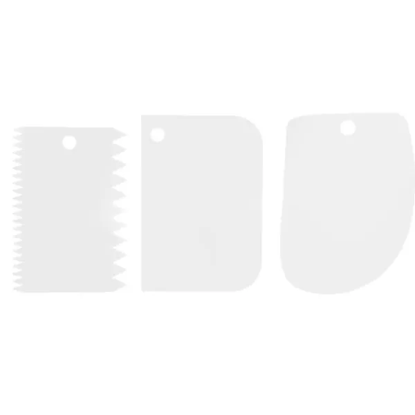 Køkkenskrabere>3 stk/sæt plastik creme dejskraber udstikker spatler til kagedekoration