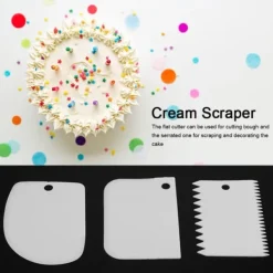 Køkkenskrabere>3 stk/sæt plastik creme dejskraber udstikker spatler til kagedekoration