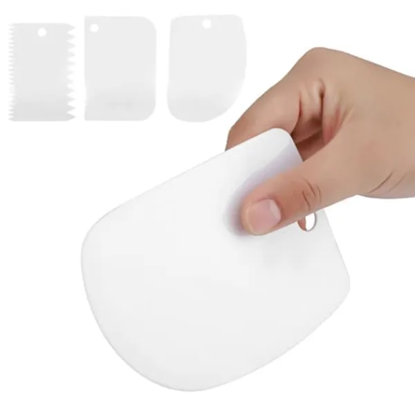 Køkkenskrabere>3 stk/sæt plastik creme dejskraber udstikker spatler til kagedekoration