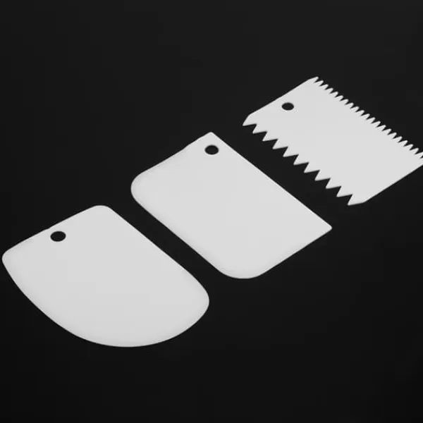 Køkkenskrabere>3 stk/sæt plastik creme dejskraber udstikker spatler til kagedekoration