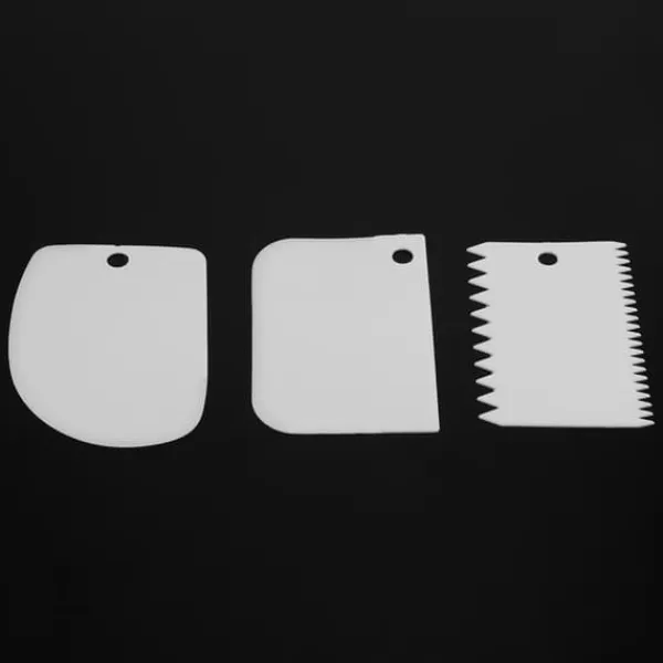 Køkkenskrabere>3 stk/sæt plastik creme dejskraber udstikker spatler til kagedekoration