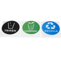 60 stk./sæt runde genbrugsaffaldskompostklistermærker til skraldespande, affaldsbeholdere, genbrugsbeholdere Sale