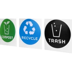 60 stk./sæt runde genbrugsaffaldskompostklistermærker til skraldespande, affaldsbeholdere, genbrugsbeholdere Sale
