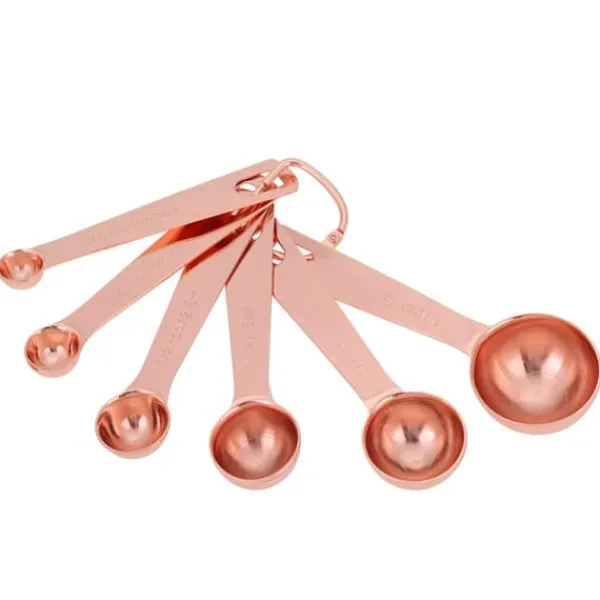 6 stk./sæt rustfri stål måleskeer tørre og flydende ingredienser madlavning bageværktøj Online