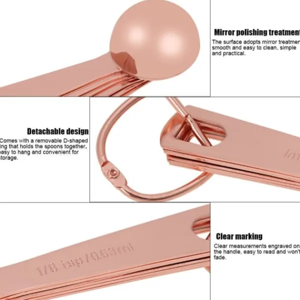 6 stk./sæt rustfri stål måleskeer tørre og flydende ingredienser madlavning bageværktøj Online