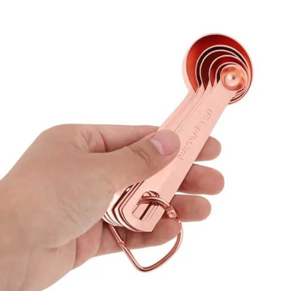 6 stk./sæt rustfri stål måleskeer tørre og flydende ingredienser madlavning bageværktøj Online