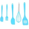 5 stk./sæt silikone spatel gør-det-selv køkkenredskab bageværktøj kagedekoration til hjemmebageri blå Discount