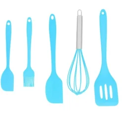 5 stk./sæt silikone spatel gør-det-selv køkkenredskab bageværktøj kagedekoration til hjemmebageri blå Discount